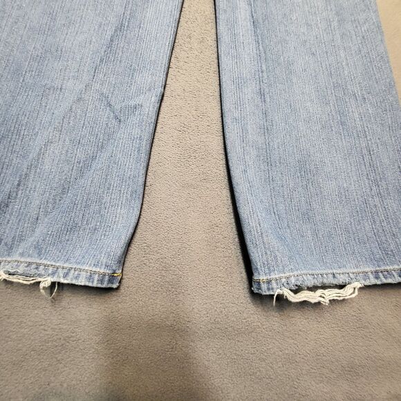 Calvin Klein Jeans Mens 35x32 Blue Relaxed Straight Leg Distressed Denim - Picture 10 of 11